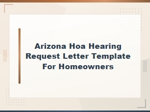 Arizona Hoa Hearing Request Letter Template