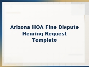 Arizona Hoa Fine Dispute Hearing Request Template