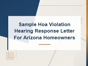 Arizona Hoa Hearing Response Letter Template & Tips