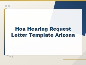 Arizona Hoa Hearing Request Letter Template