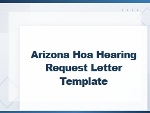 Arizona Hoa Hearing Request Letter Template