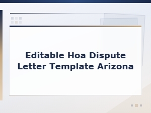 Arizona Hoa Dispute Letter Template – Editable