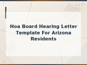 Arizona Hoa Hearing Request Letter Template