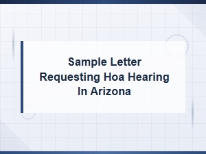 Arizona Hoa Hearing Request Letter Template